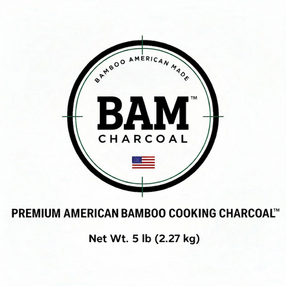 BAM Charcoal 5 lb bamboo cooking charcoal front panel